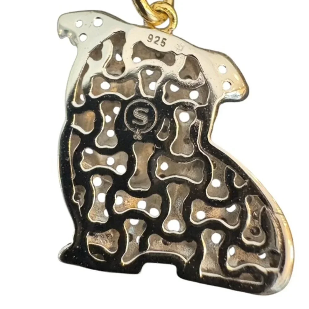 Scamper & Co English Bulldog Sterling Silver Pendant Necklace NEW & unworn - Picture 3 of 9